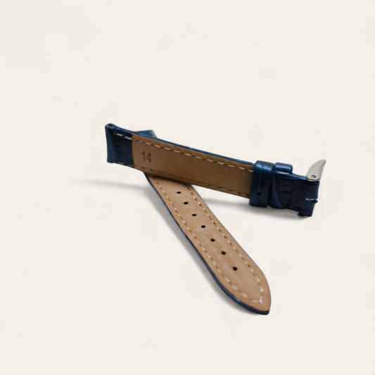 Cinturino Cinturino Ansa 14 mm Stampa coccodrillo blu - Gioielli Pavan