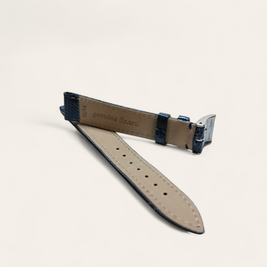 Cinturino Cinturino Ansa 16 mm Lucertola blu piatta - Gioielli Pavan