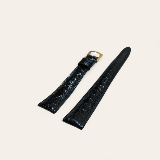 Cinturino Cinturino Ansa 14 mm Coccodrillo nero lucido - Gioielli Pavan