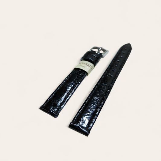 Cinturino Cinturino Ansa 14 mm Coccodrillo nero lucido - Gioielli Pavan