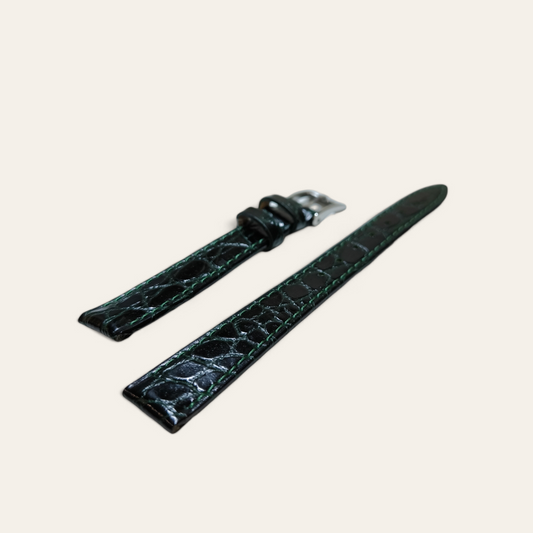Cinturino Cinturino Ansa 14 mm Coccodrillo verde lucido - Gioielli Pavan