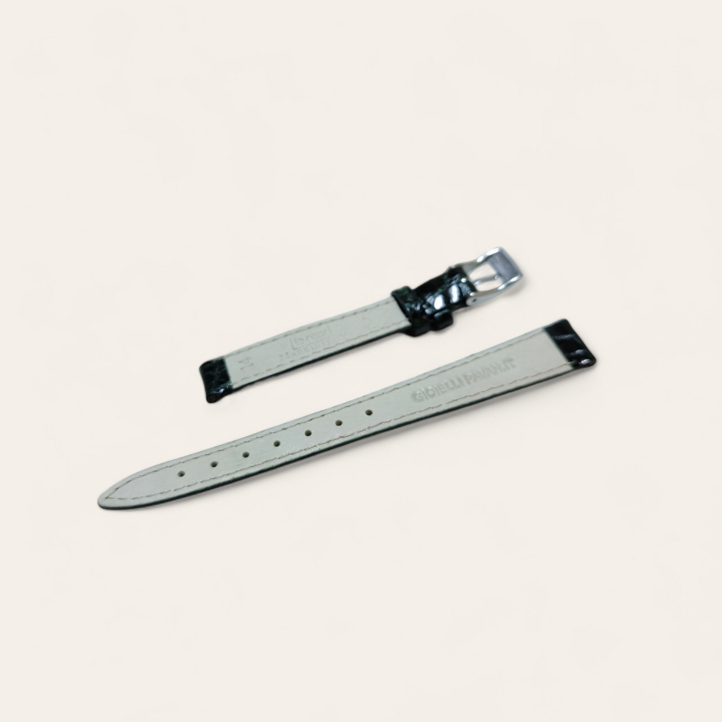 Cinturino Cinturino Ansa 14 mm Coccodrillo verde lucido - Gioielli Pavan