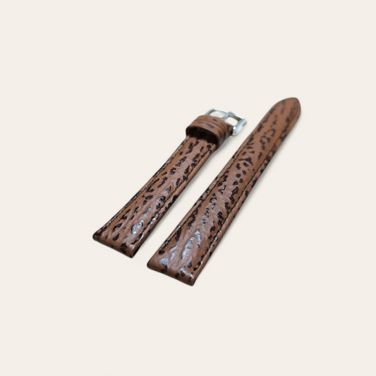 Cinturino Cinturino Ansa 16 mm Pelle stampata tigrata marrone - Gioielli Pavan