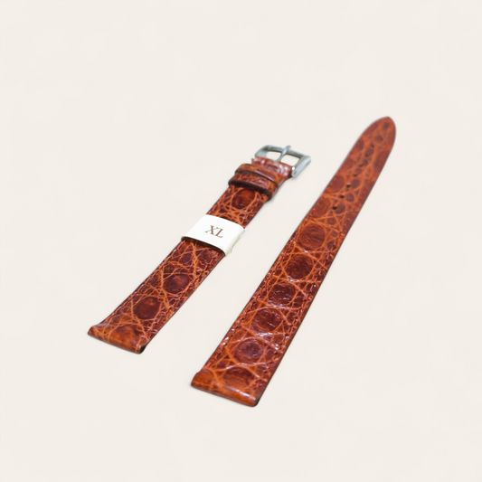 Cinturino Cinturino Ansa 16 mm Pelle coccodrillo vero marrone XL - Gioielli Pavan