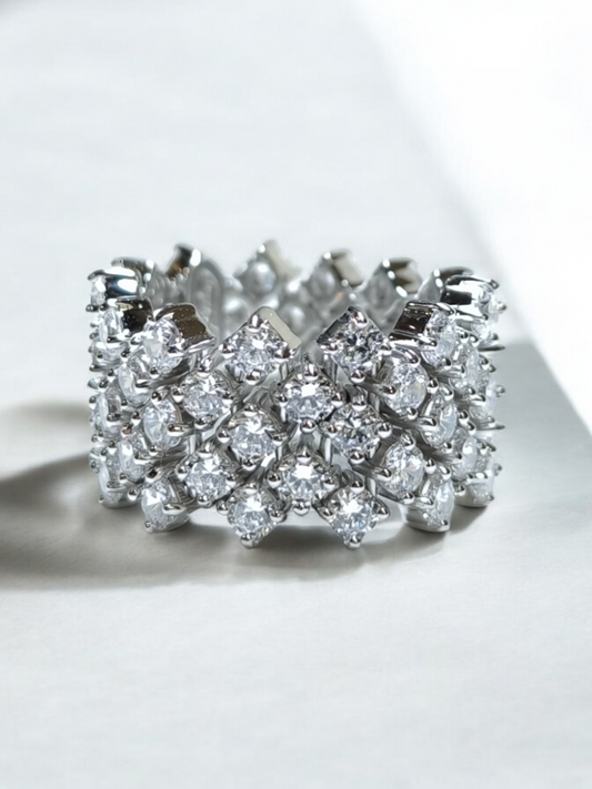 Anello Anello in argento fascia a pavé di zirconi - Gioielli Pavan