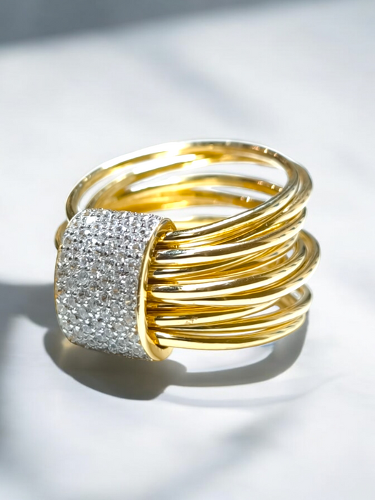 Anello Anello in argento fascia con zirconi multifilo - Gioielli Pavan