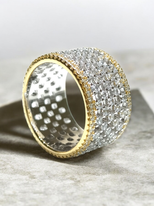 Anello Anello in argento fascia con zirconi traforato liberty - Gioielli Pavan