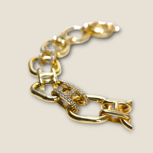 Bracciale Bracciale in argento maglie con zirconi - Gioielli Pavan