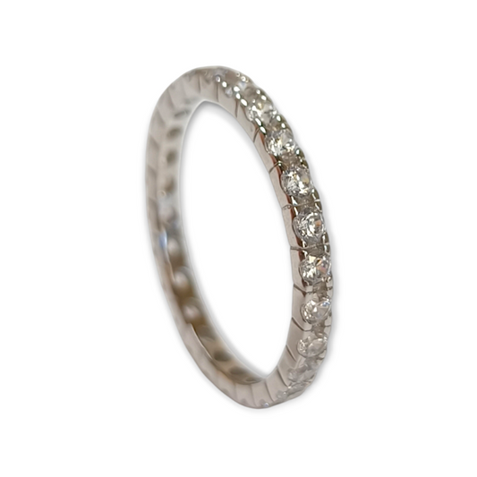 Anello Anello fedina in argento con zirconi - Gioielli Pavan