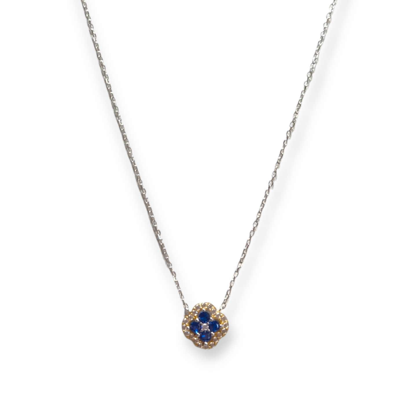 Girocollo Girocollo in argento punto luce fiore a pavé - Gioielli Pavan