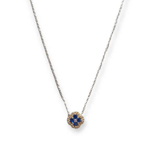 Girocollo Girocollo in argento punto luce fiore a pavé - Gioielli Pavan