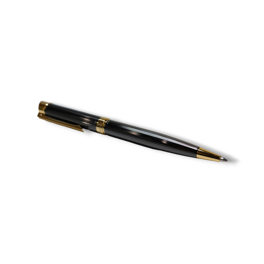 Penna Rosenthal acciaio dorato giallo e brunito nero gessato - Gioielli Pavan