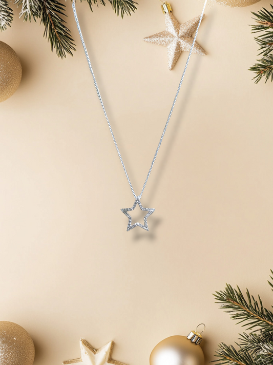 Girocollo Girocollo in oro stella in pavé di diamanti - Gioielli Pavan