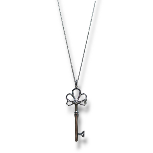 Girocollo Collana lunga con chiave a pavé di zirconi - Gioielli Pavan