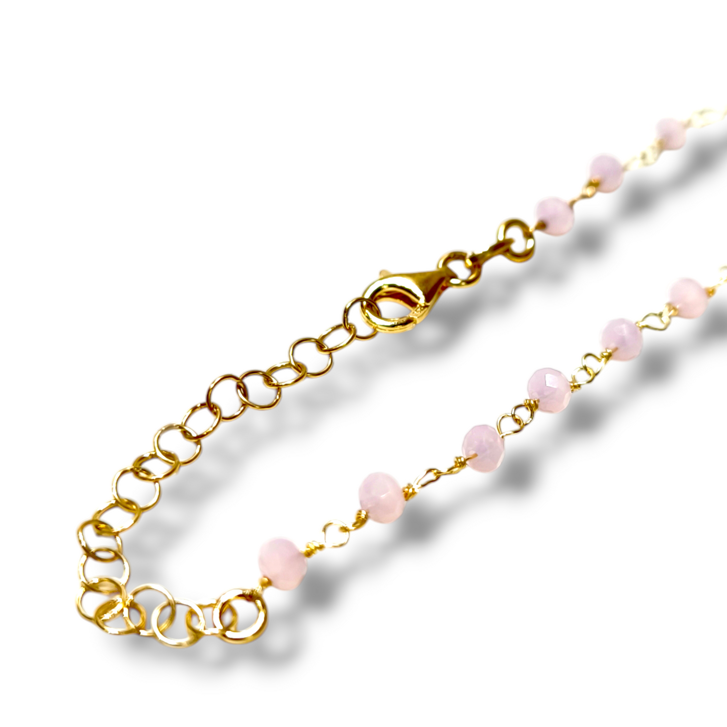 Girocollo Girocollo in argento rosario con quarzo rosa - Gioielli Pavan