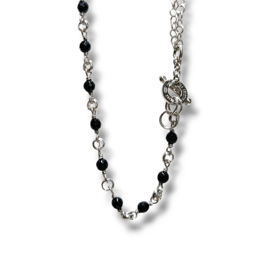 Girocollo Girocollo in argento rosario con onice - Gioielli Pavan