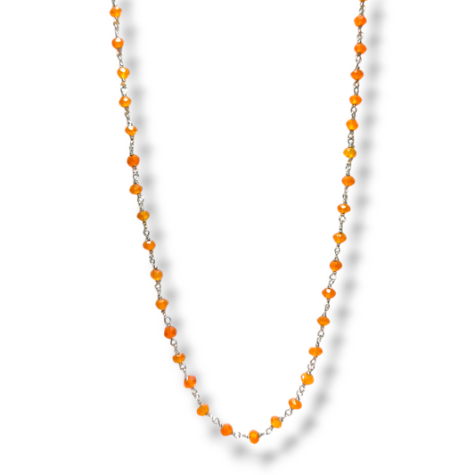 Girocollo Collana in argento rosario con corniola - Gioielli Pavan