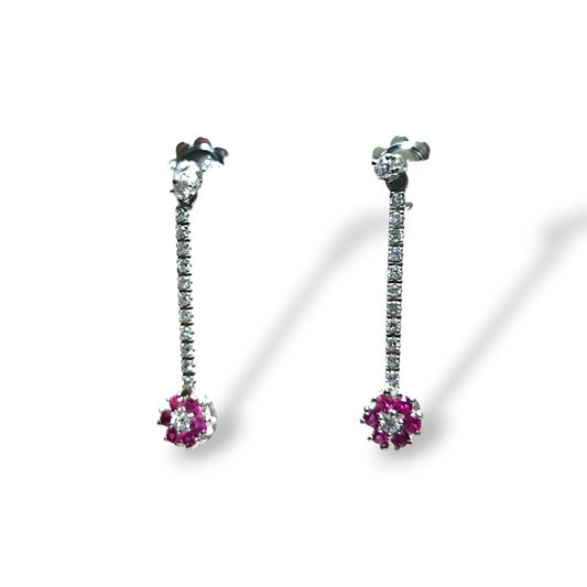 Orecchini Orecchini pendenti in oro con diamanti e Rubini - Gioielli Pavan