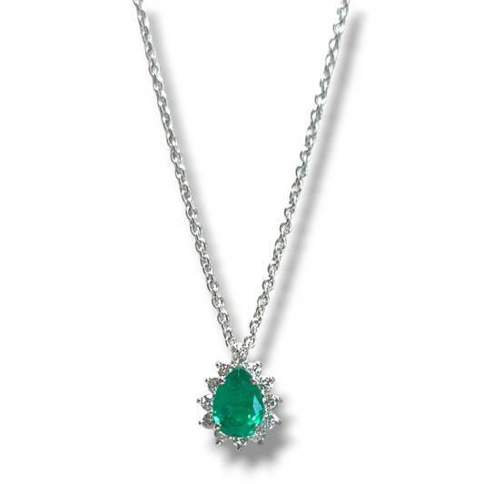 Girocollo Girocollo in oro con diamanti e smeraldo - Gioielli Pavan