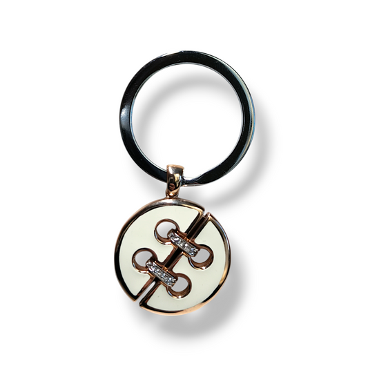 Portachiavi Porta chiavi bottone in argento e zirconi - Gioielli Pavan