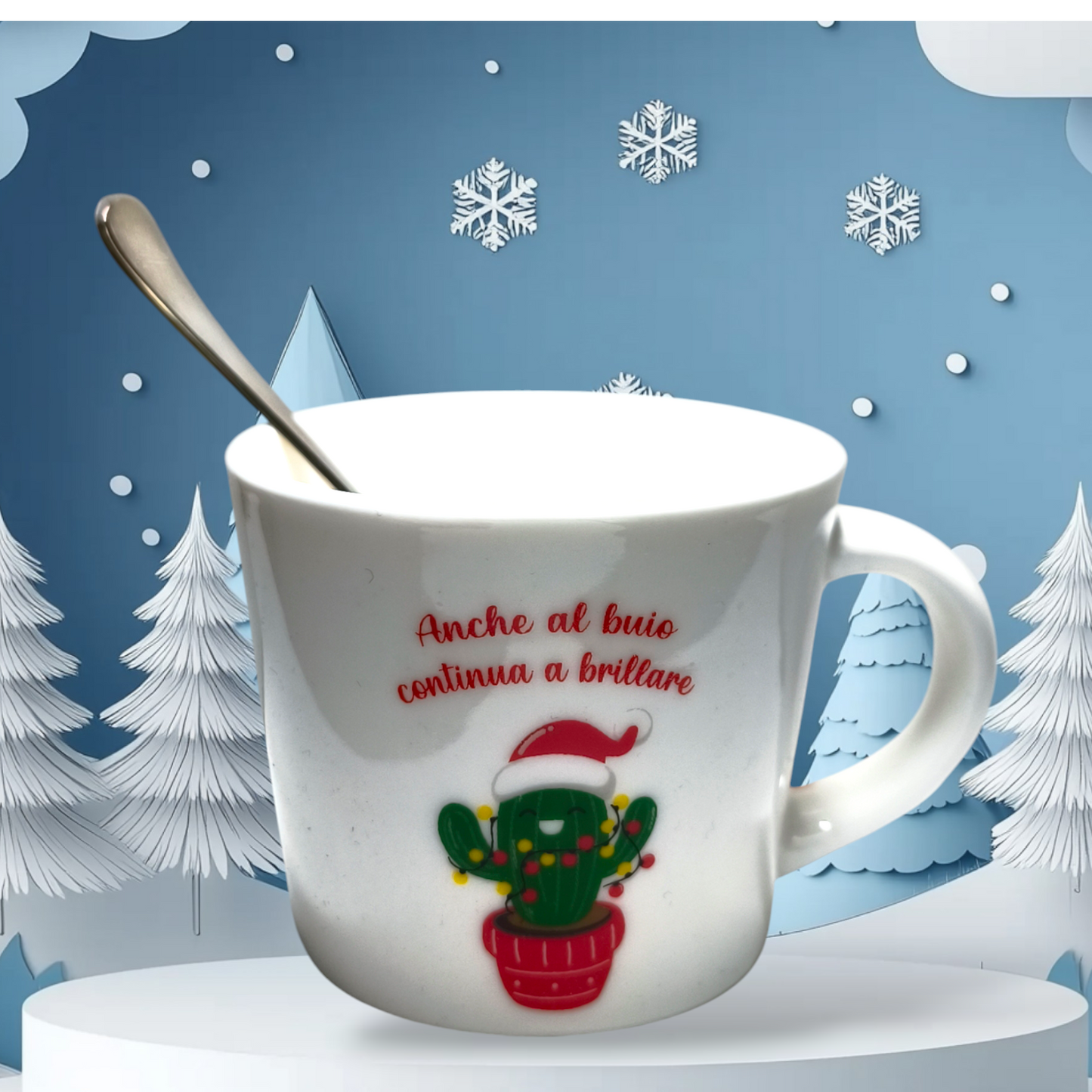 stoviglie Tazzina da caffè con cucchiaino in argento Natalizio - Gioielli Pavan