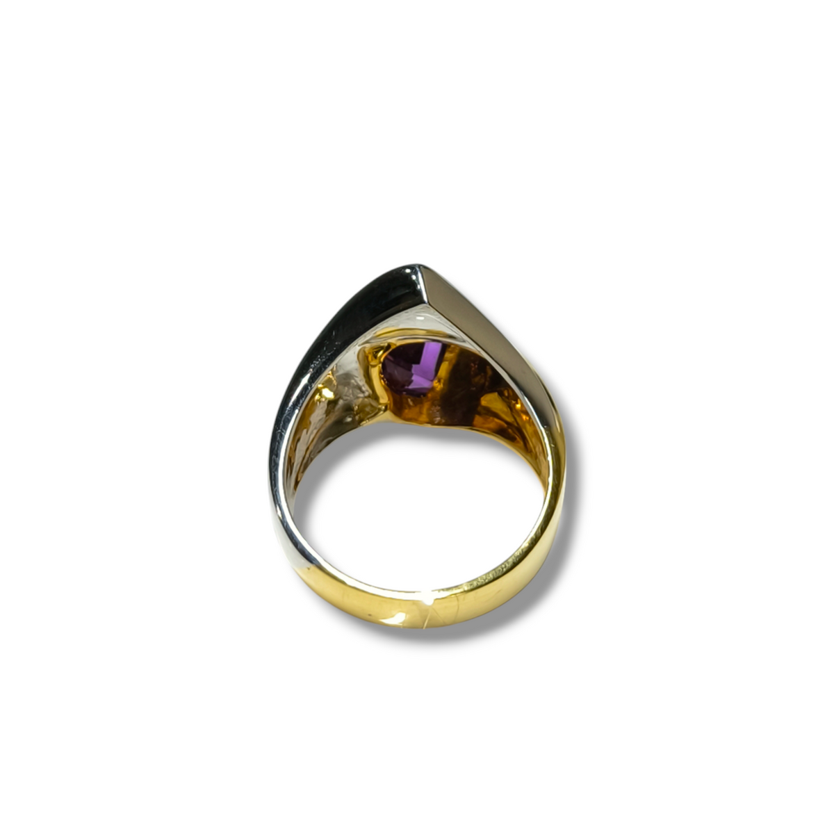 Anello in oro giallo e platino con ametista - Gioielli Pavan