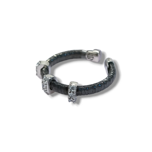 Anello Anello argento a filo con barrette - Gioielli Pavan