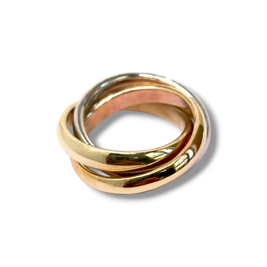 Anello Anello argento tre colori intreccio - Gioielli Pavan