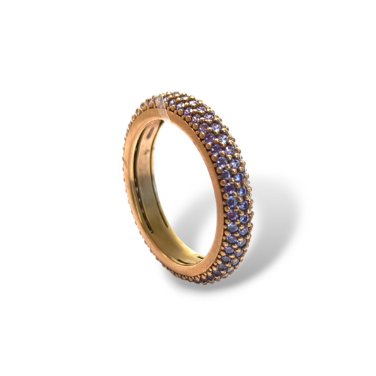 Anello Anello argento fedina zirconie viola - Gioielli Pavan