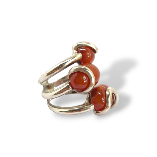 Anello Anello in argento con corniole cabochon - Gioielli Pavan