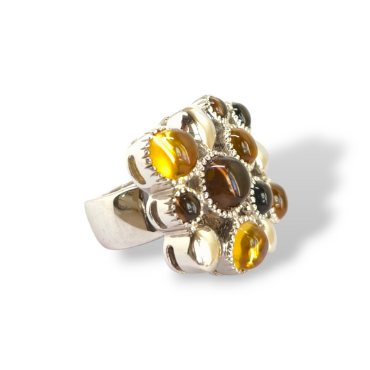 Anello Anello argento con quarzi cabochon - Gioielli Pavan