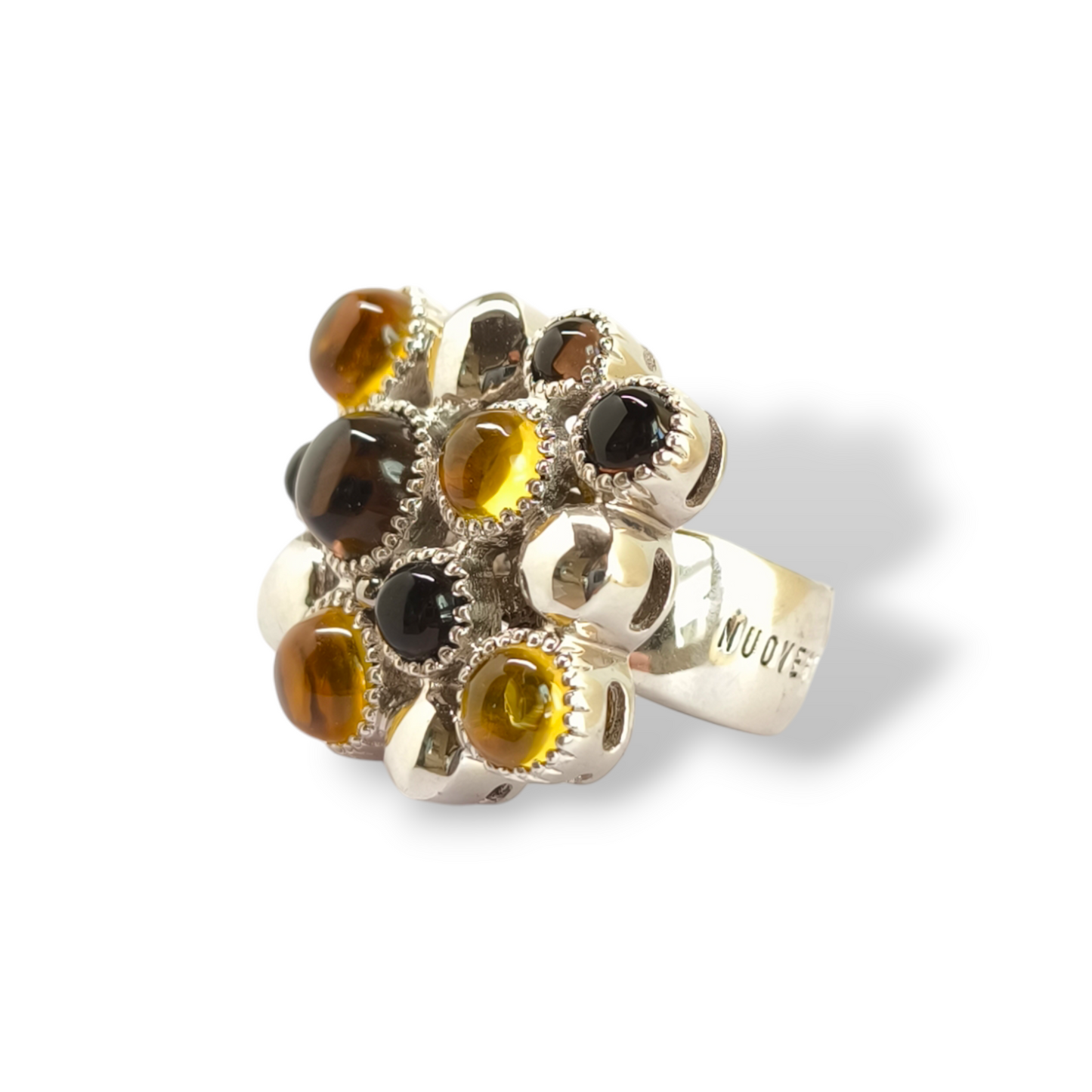 Anello Anello argento con quarzi cabochon - Gioielli Pavan