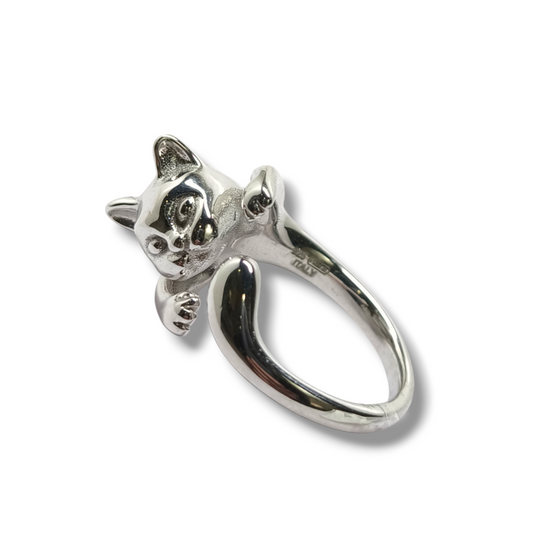 Anello Anello in argento gatto abbraccio - Gioielli Pavan