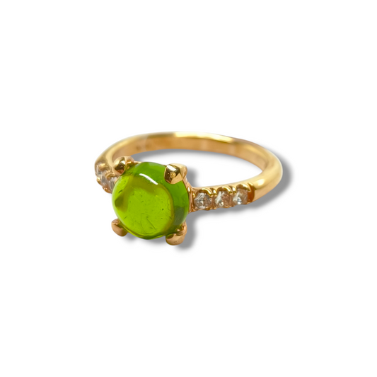 Anello Anello argento pietra verde e zirconie - Gioielli Pavan