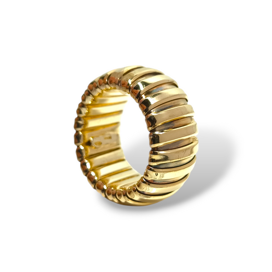Anello Anello argento maglia tubo gas dorata - Gioielli Pavan