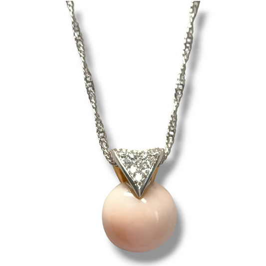 Girocollo Girocollo in oro e platino con corallo rosa - Gioielli Pavan