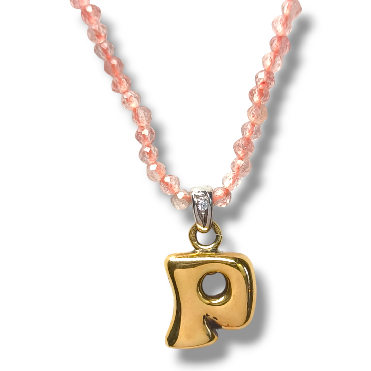 Girocollo Girocollo lettera P con diamanti e quarzi - Gioielli Pavan