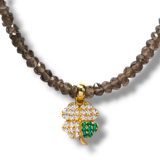 Girocollo Girocollo quadrifoglio in oro con zirconie - Gioielli Pavan