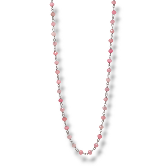 Girocollo Girocollo in argento rosario con quarzo rosa - Gioielli Pavan