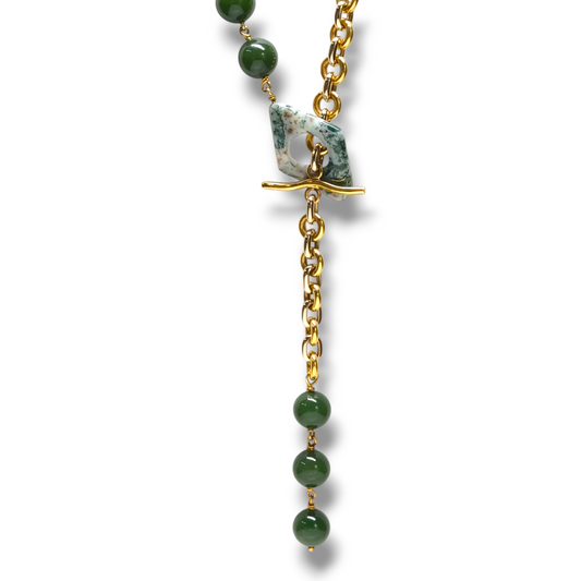 Girocollo Collana lunga in oro con Giada - Gioielli Pavan