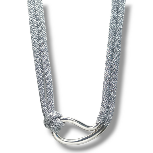 Girocollo Girocollo in maglia d'argento con elemento centrale - Gioielli Pavan