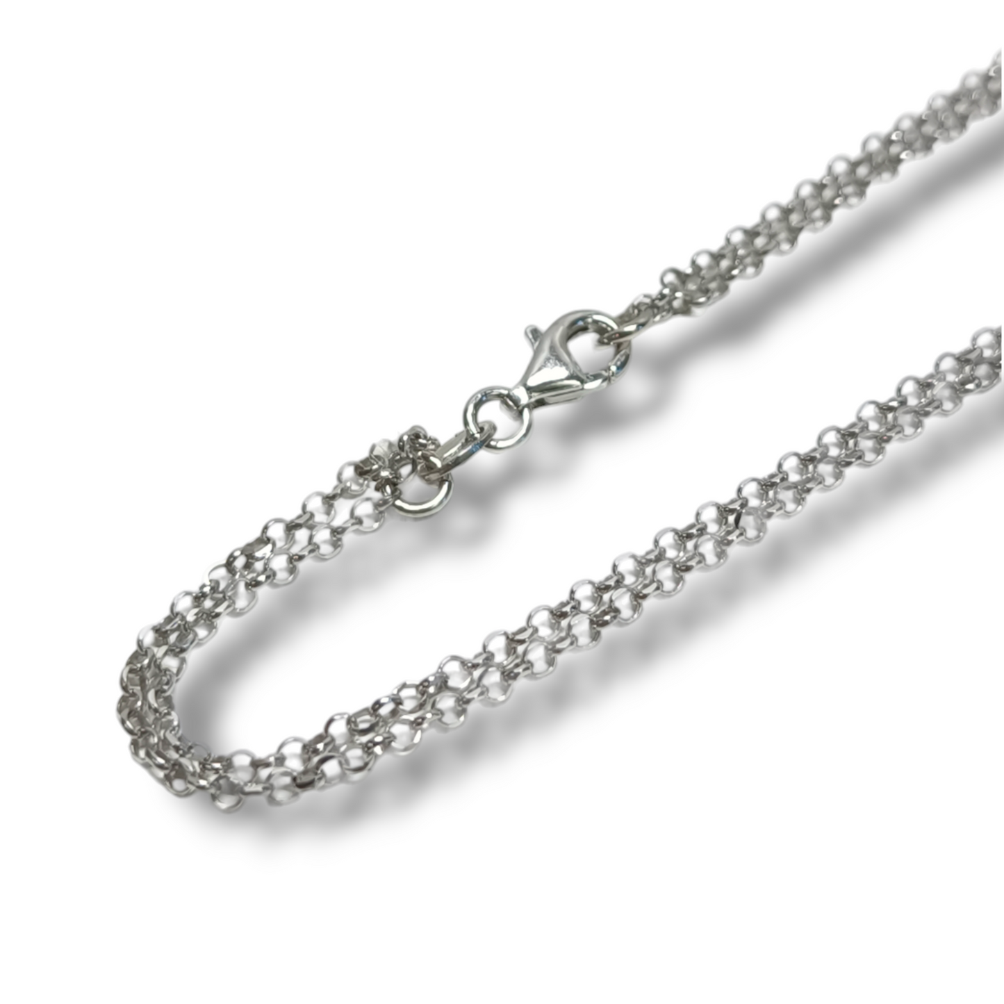 Collane collana lunga in argento cerchi martellati - Gioielli Pavan