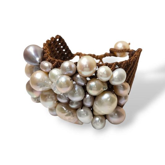 Bracciali Bracciale in tessuto con perle scaramazze - Gioielli Pavan