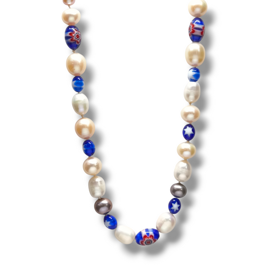 Girocollo Girocollo di perle coltivate stile naiff con murrine veneziane - Gioielli Pavan