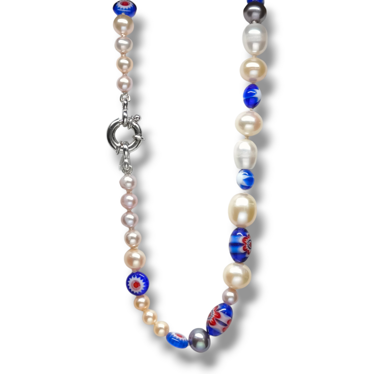 Girocollo Girocollo di perle coltivate stile naiff con murrine veneziane - Gioielli Pavan