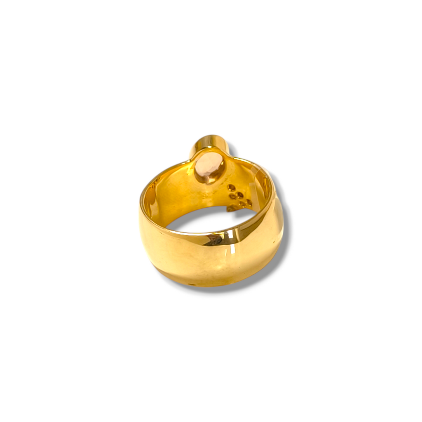 Anello Anello in oro a fascia con topazio e diamanti - Gioielli Pavan