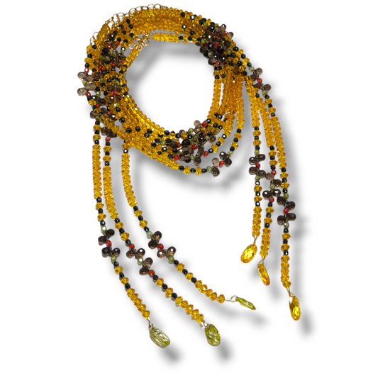 Collane Collana lunga a sciarpa con quarzi e granati - Gioielli Pavan