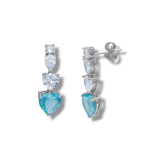 Orecchini Orecchini in argento cuori in zirconi - Gioielli Pavan