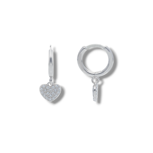 Orecchini Orecchini in argento scattino con cuori pavé - Gioielli Pavan