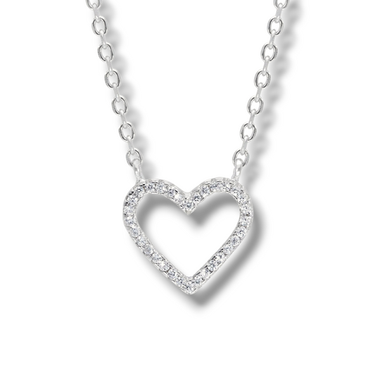 Girocollo Girocollo in argento con cuore traforato a pavé - Gioielli Pavan